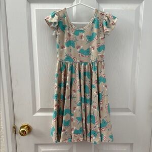 Dot Dot Smile Girls Dress Size 5/6 Unicorns and Rainbows Blue/Pink Sundress